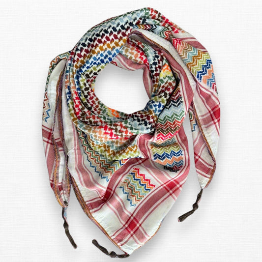 Vibrant Pure White Kufiya (Keffiyeh) | Made in Jordan