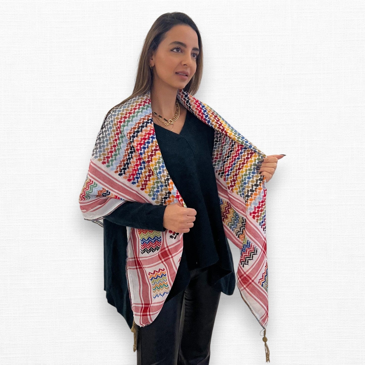 Vibrant Pure White Kufiya (Keffiyeh) | Made in Jordan