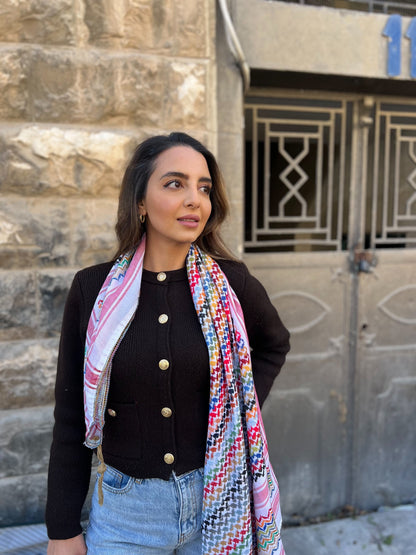 Vibrant Pure White Kufiya (Keffiyeh) | Made in Jordan
