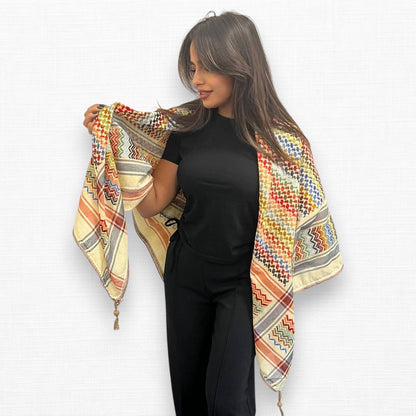 Vibrant Sandy Yellow Kufiya (Keffiyeh) | Made in Jordan