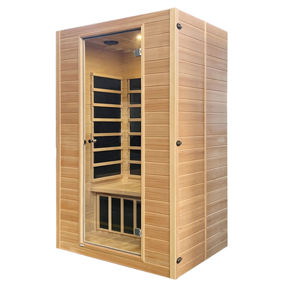 Blisspod | Vienne | Sauna infrarouge lointain en bois de pruche du Canada, très faible champ électromagnétique, 4 chauffages – 2 personnes