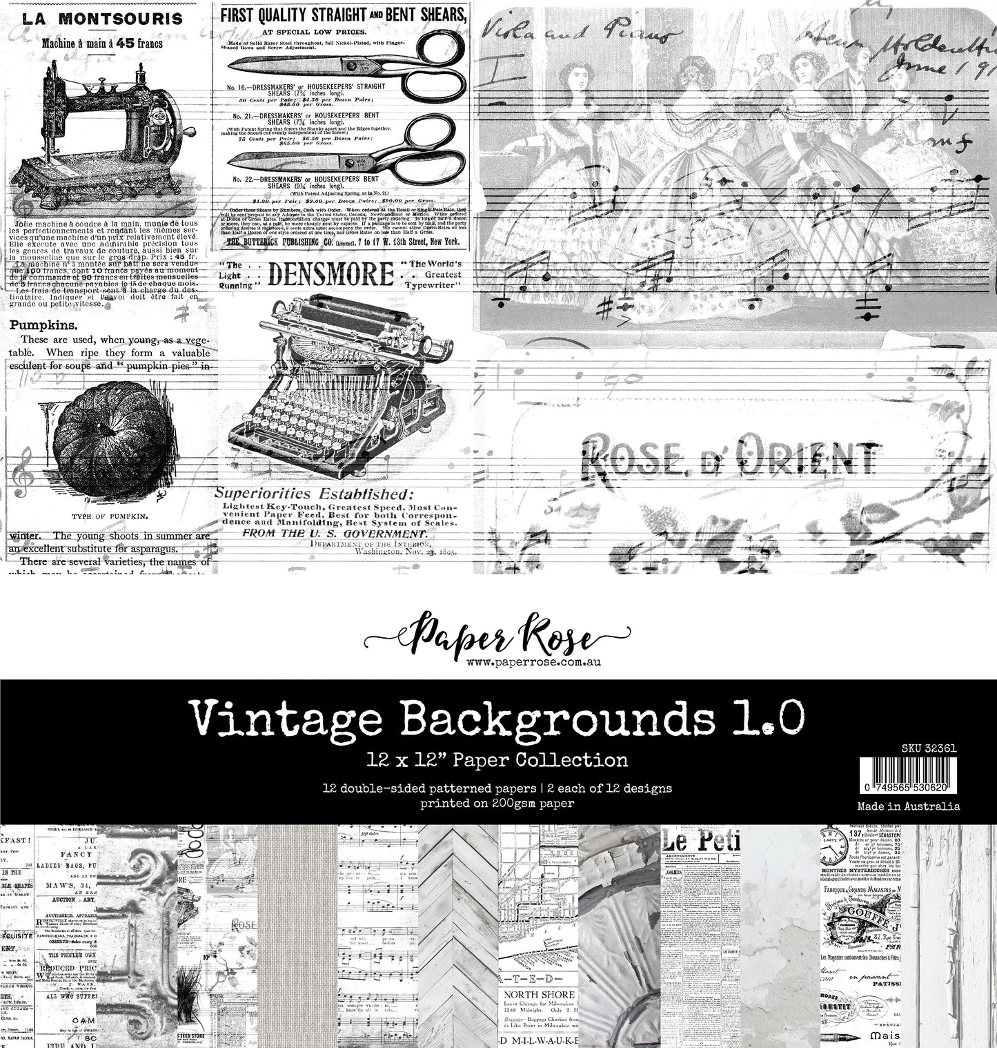 Vintage Backgrounds 1.0 12x12 Paper Collection 32361