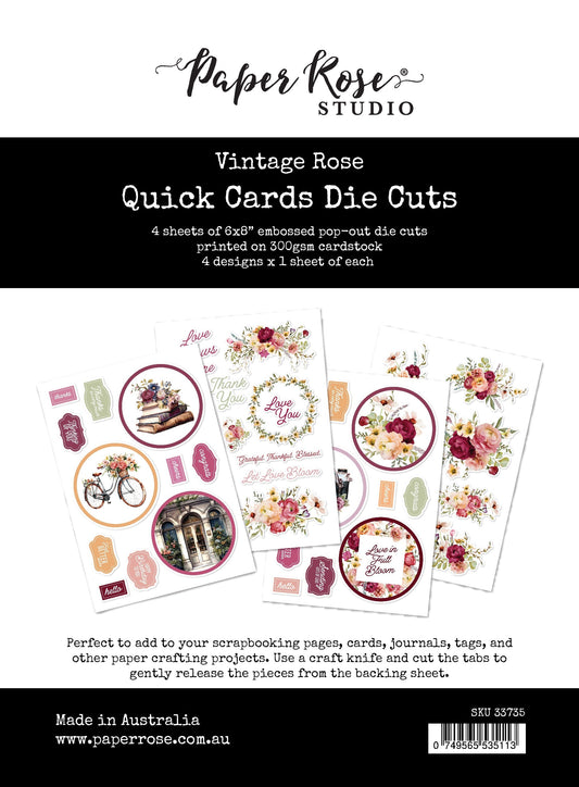 Vintage Rose Quick Cards Die Cuts 33735