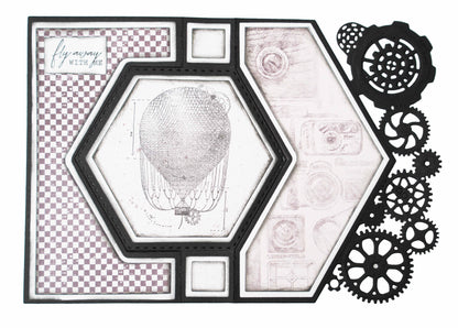 SL Cutting Dies Card Shape Industrial Vintage Treasures 140x203x1mm 12 PC nr.265