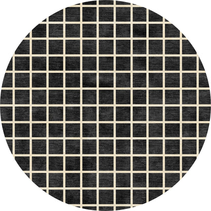 Caper Black Natural Checkered Rug