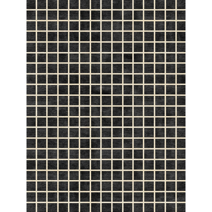 Caper Black Natural Checkered Rug