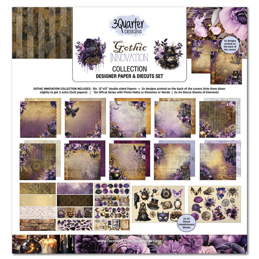 3Quarter Designs Gothic Innovation 12x12 Design Paper & Diecuts Set