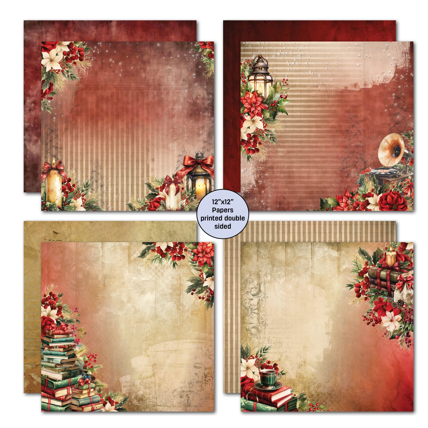 3Quarter Designs Holly Jolly 12x12 Design Paper & Diecuts Set