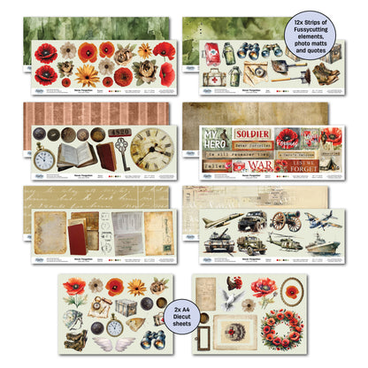 3Quarter Designs Never Forgotten 12x12 Design Paper & Diecuts Set