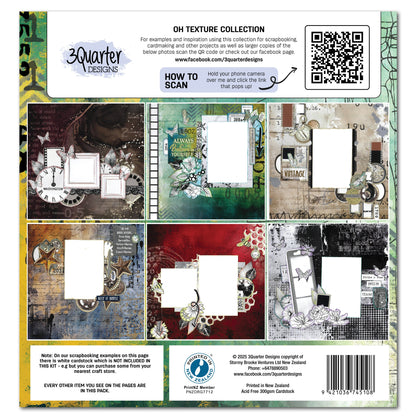 3Quarter Designs Oh Texture 12x12 Design Paper & Diecuts Set