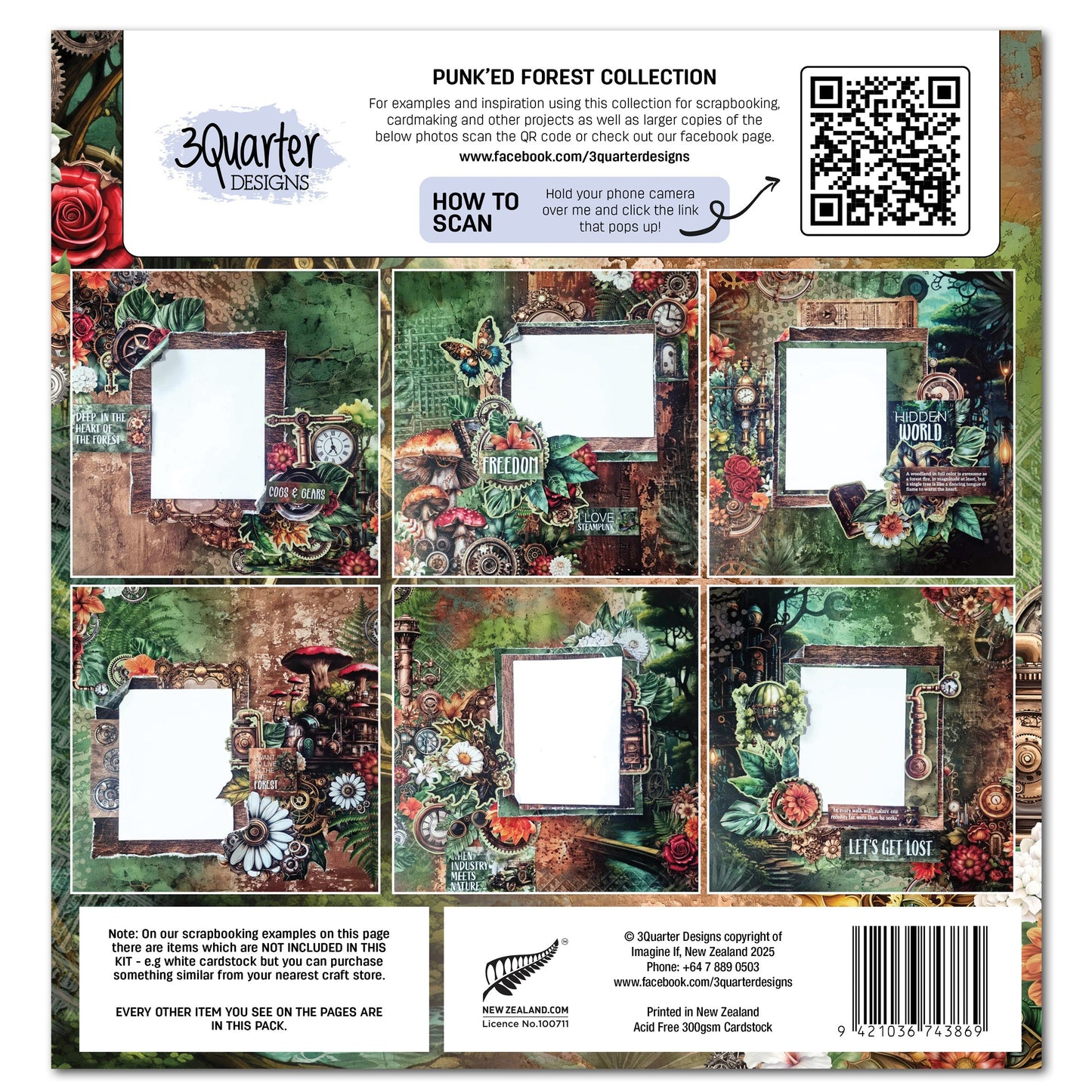 3Quarter Designs Punk'ed Forest 12x12 Design Paper & Diecuts Set