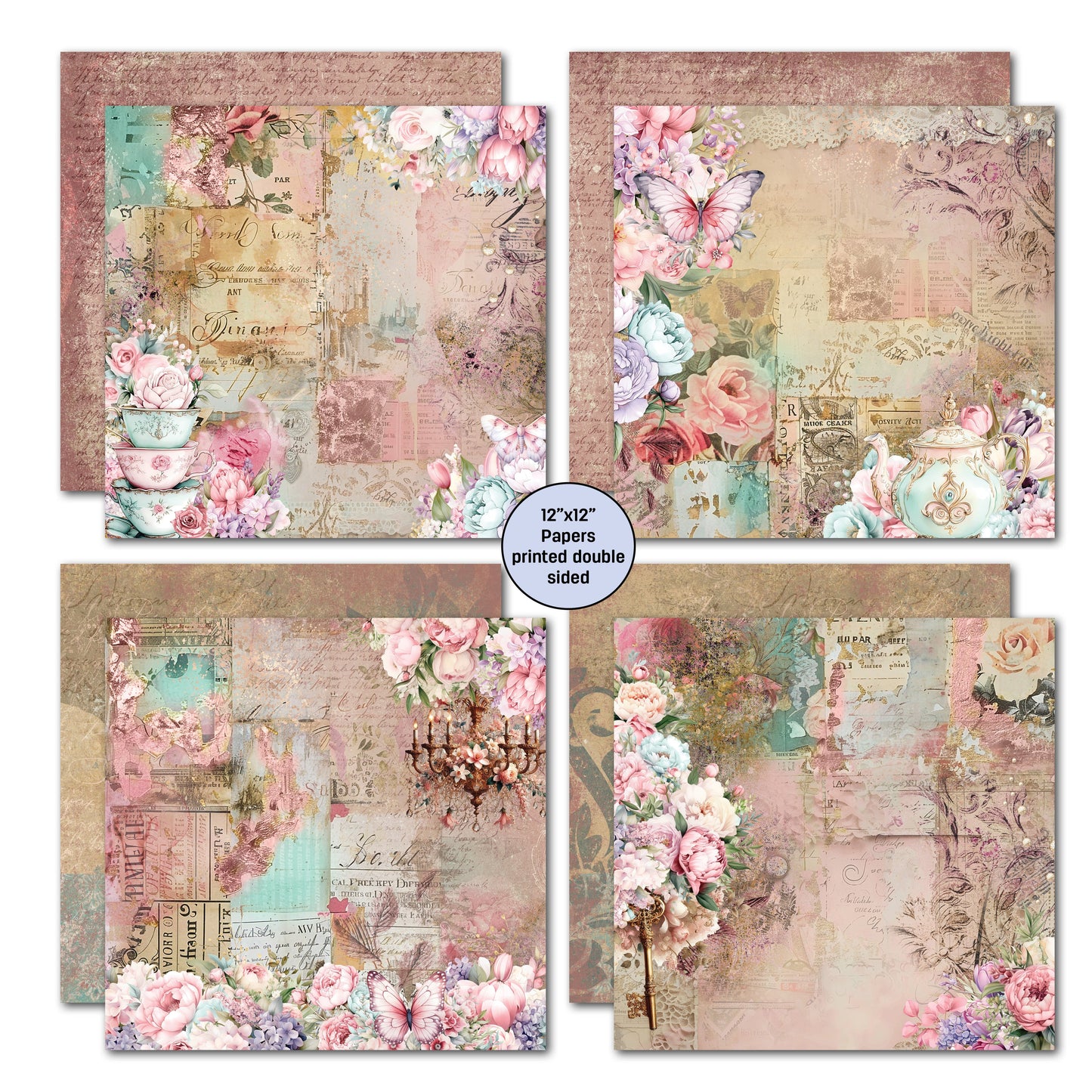 3Quarter Designs Positivi-Tea 12x12 Design Paper & Diecuts Set