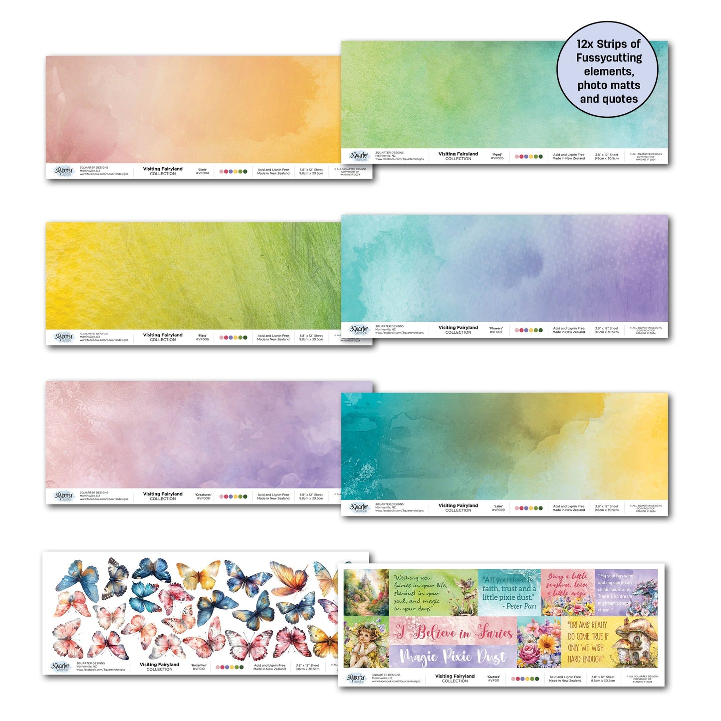 3Quarter Designs Visiting Fairyland 12x12 Design Paper & Diecuts Set