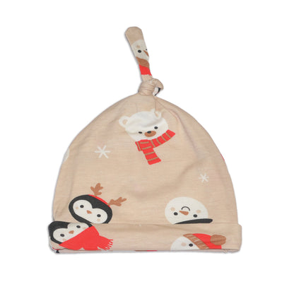 Bamboo Knot Hat (Snowy Faces Print)