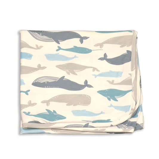 Bamboo Swaddle Blanket (Whale of a Time Print)
