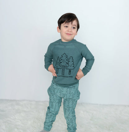 Bamboo Fleece Harem Pants (Forest Print)