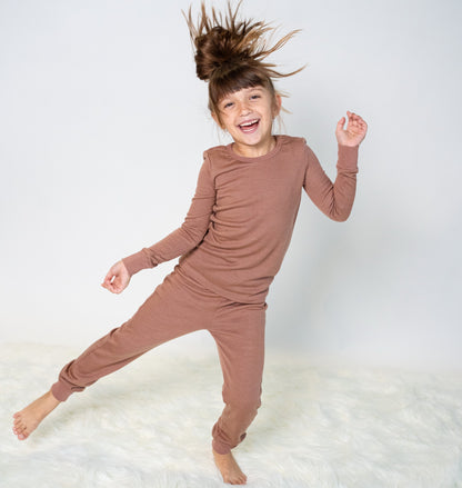 Bamboo Long Sleeve Pajama Set (Beaver Fur)
