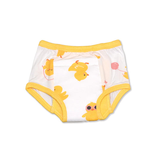 Pantalon d'apprentissage en bambou (imprimé petit poussin)