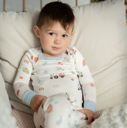 Bamboo Long Sleeve Pajama Set (Pumpkin Farm Print)