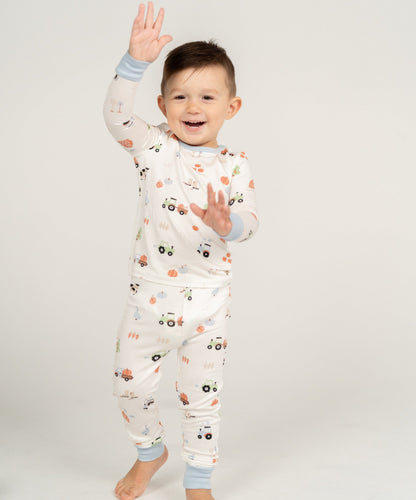 Bamboo Long Sleeve Pajama Set (Pumpkin Farm Print)