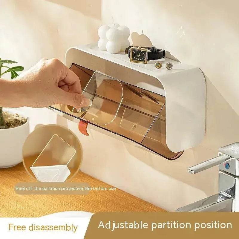 Boîte de rangement murale à grille, fournitures de toilette domestiques, petits appareils ménagers