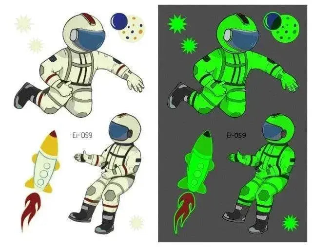 Waterproof kids aerospace luminous tattoo stickers
