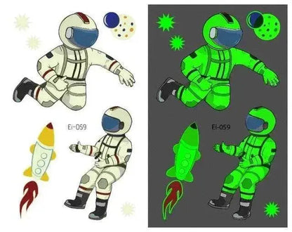Waterproof kids aerospace luminous tattoo stickers