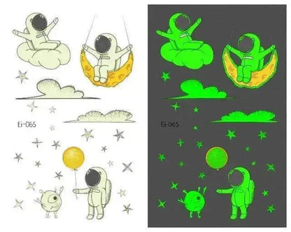 Waterproof kids aerospace luminous tattoo stickers