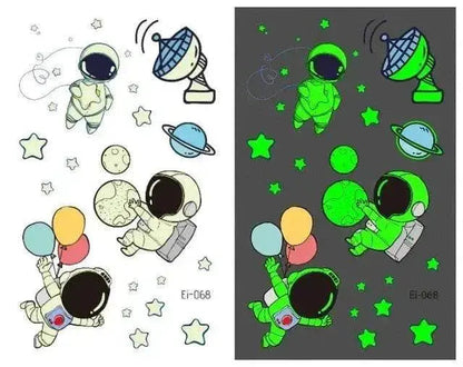 Waterproof kids aerospace luminous tattoo stickers