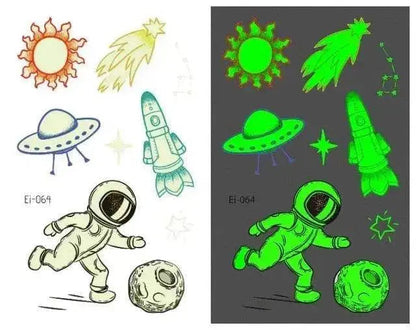 Waterproof kids aerospace luminous tattoo stickers