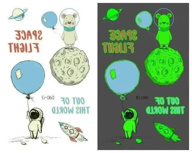 Waterproof kids aerospace luminous tattoo stickers