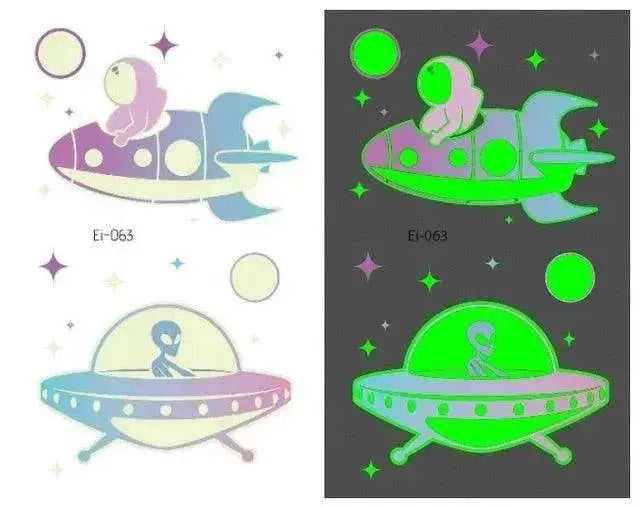 Waterproof kids aerospace luminous tattoo stickers