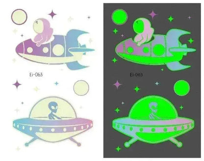 Waterproof kids aerospace luminous tattoo stickers