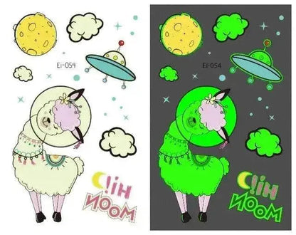 Waterproof kids aerospace luminous tattoo stickers