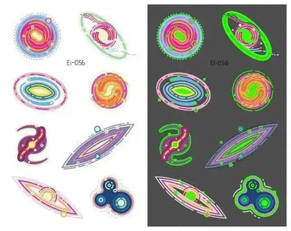 Waterproof kids aerospace luminous tattoo stickers