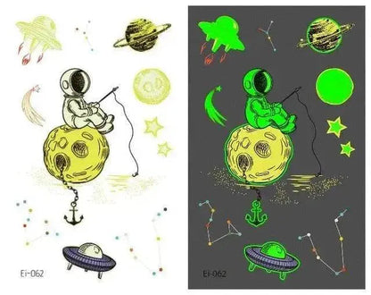 Waterproof kids aerospace luminous tattoo stickers