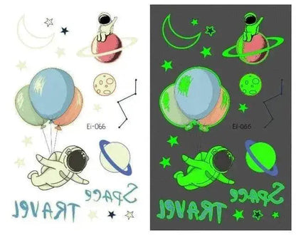 Waterproof kids aerospace luminous tattoo stickers