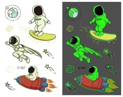 Waterproof kids aerospace luminous tattoo stickers