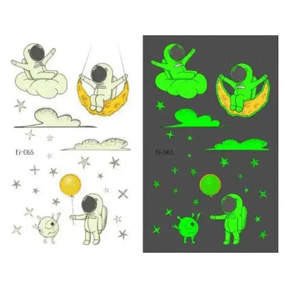 Waterproof kids aerospace luminous tattoo stickers