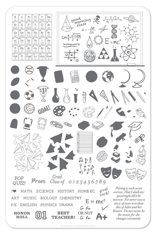 Clear Jelly Stamper - Back to School - Primary