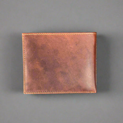 Portefeuille homme en cuir de vachette, modèle Bifold à volet