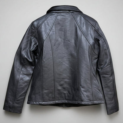 Women's Classic Sheepskin Leather Jacket with Removable Insulation