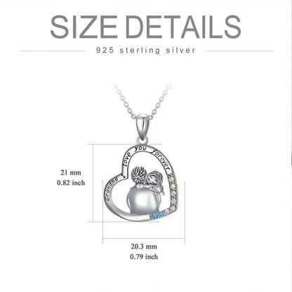 White Gold Plated Sterling 925 Silver Cubic Zirconia Granny Necklace