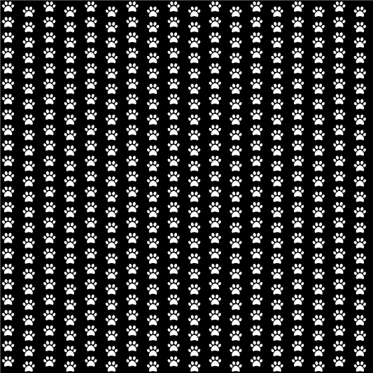 Craft HTV White in Black Paw Pattern