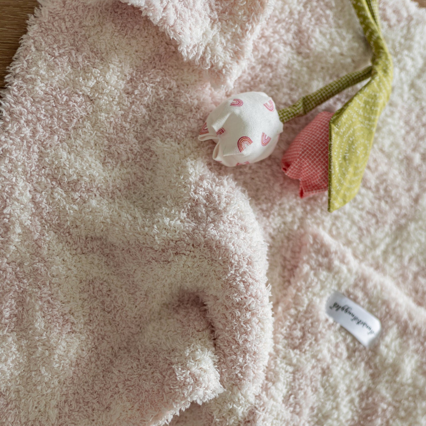 Primrose Pink and Soft White Vintage Floral Lovey