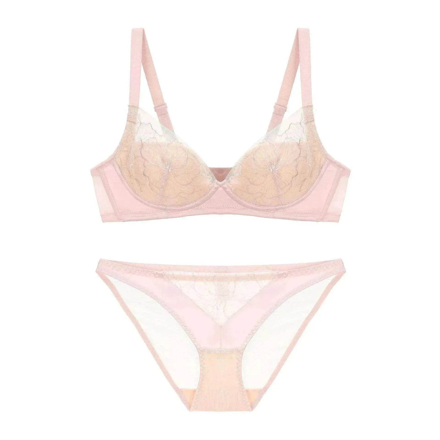 Ensemble de sous-vêtements en dentelle Push Up mince sans fil