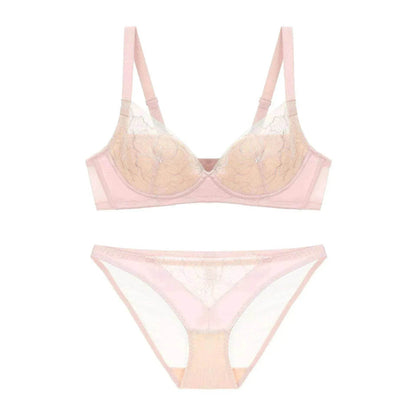 Ensemble de sous-vêtements en dentelle Push Up mince sans fil