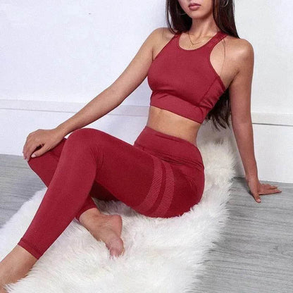Ensemble de sport pour femmes, 2 pièces, pour la gym, le yoga, tenue de sport, ensemble de fitness, tenue de yoga pour l'entraînement