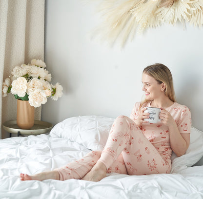 Wommen's Bamboo Short Sleeve Pajama Set (Plantastic Print)
