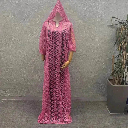 Women's Arab  Style Loose Lace Long Dress